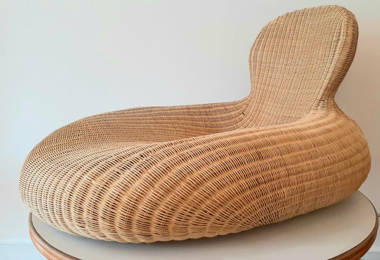 Biomorphic Rattan Chaise