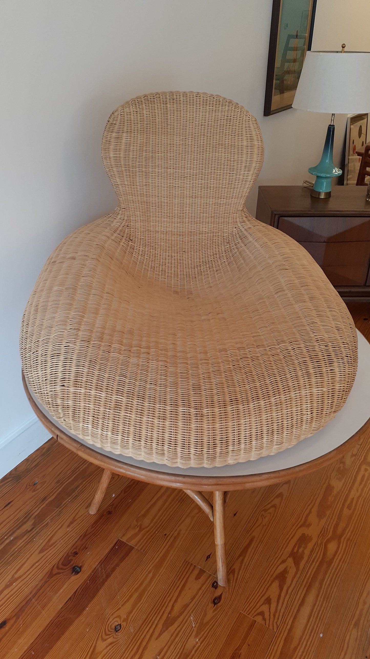 Biomorphic Rattan Chaise