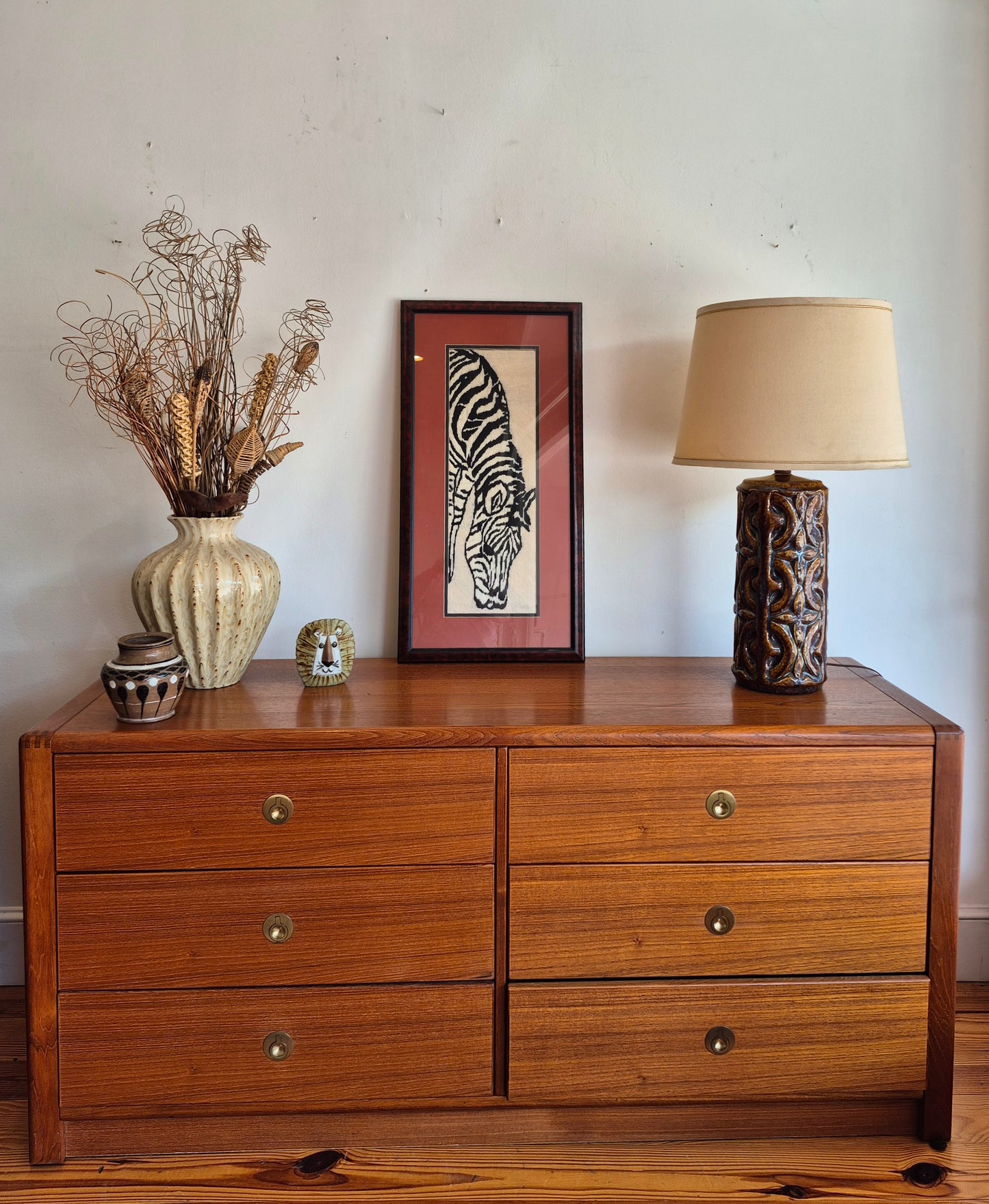 D-Scan Captain Line Danish Teak line 6 drawer dresser