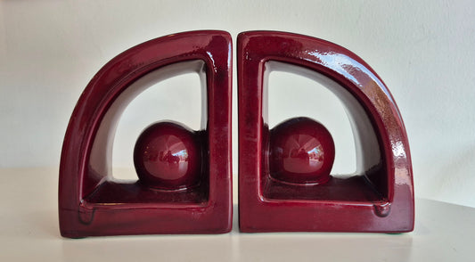 Streamline Deco Ceramic Bookends by Jaru
